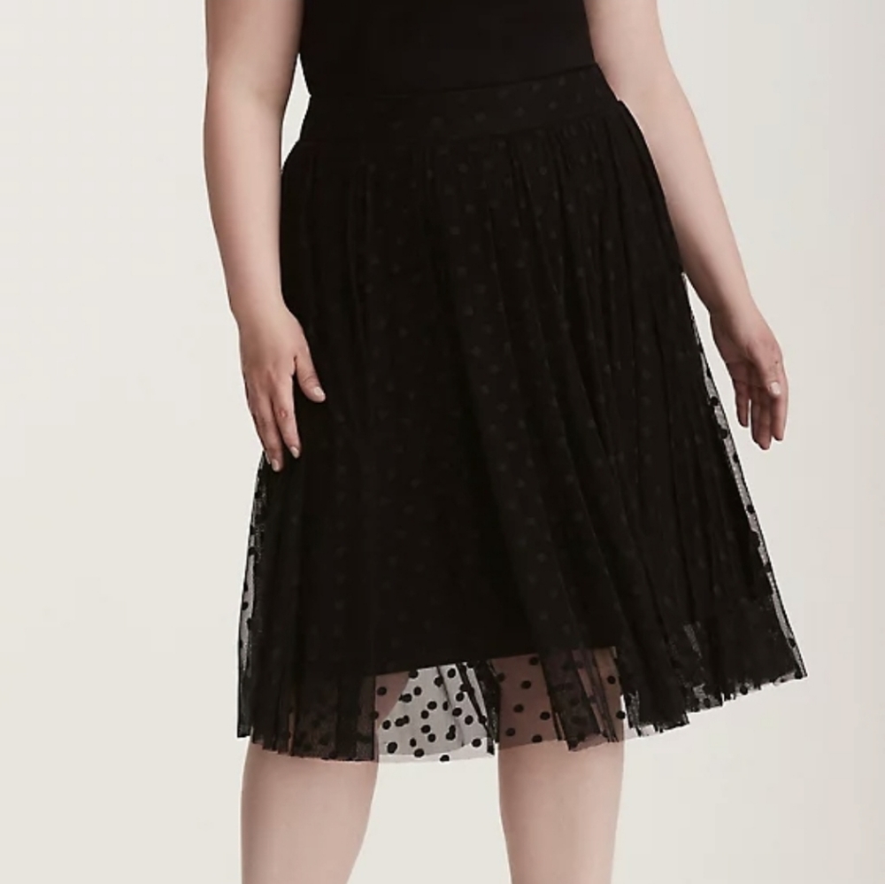Torrid Polka Dot Tulle Midi Skirt